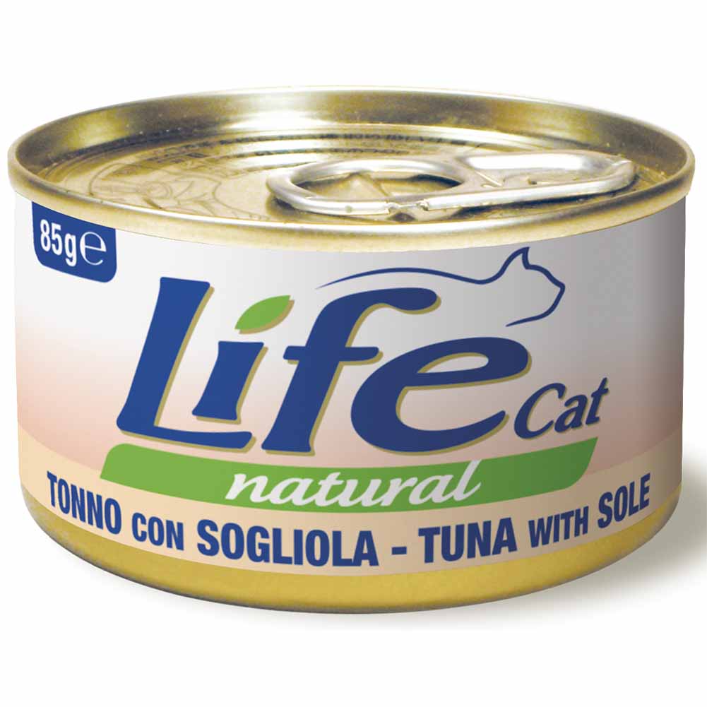 Life Cat Natural Tonno con Sogliola cibo umido per gatti adulti 85g 1