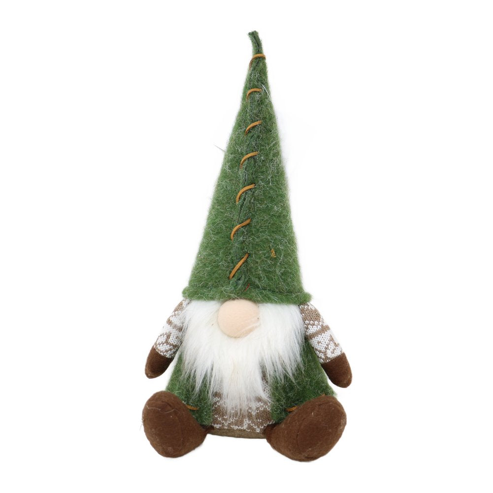 Gnomo di Natale seduto verde e marrone We Love Christmas 35 cm 1