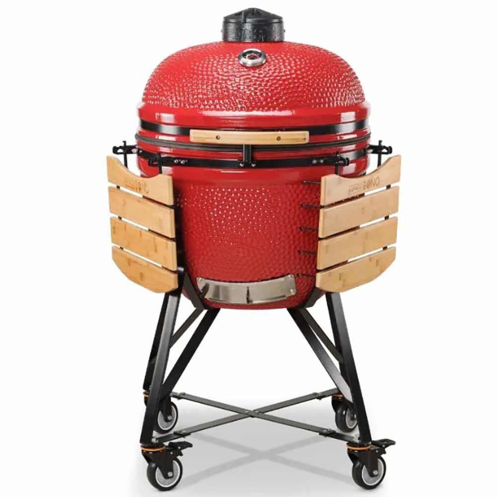 Kamado Bono Limited Barbecue Kamado 64 cm Rosso con Sistema di Cottura Dual Zone 2