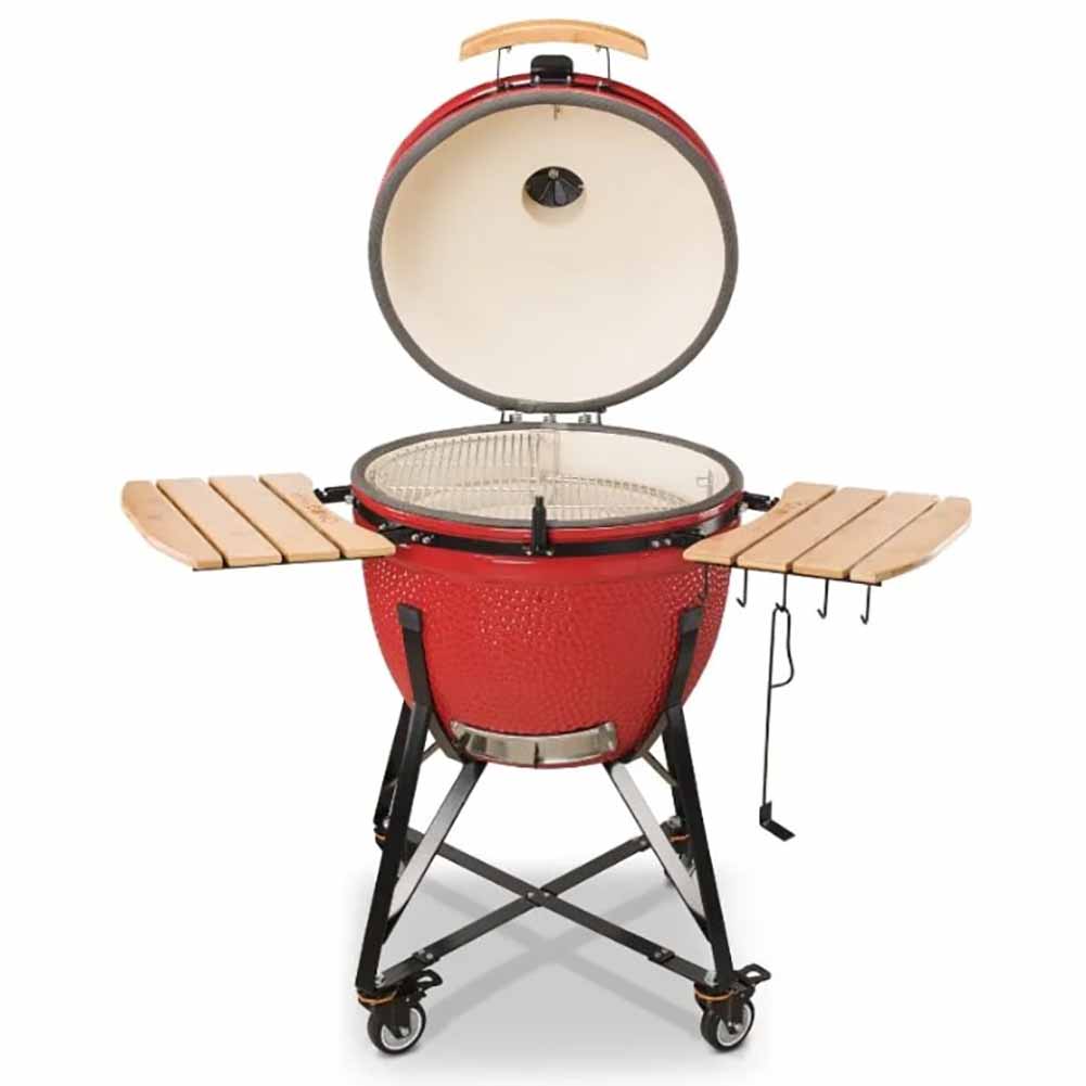 Kamado Bono Limited Barbecue Kamado 64 cm Rosso con Sistema di Cottura Dual Zone 3