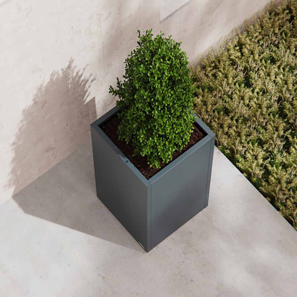 Vaso Herstera Metal planter Column Antracite 50x50x100cm 08977801 3