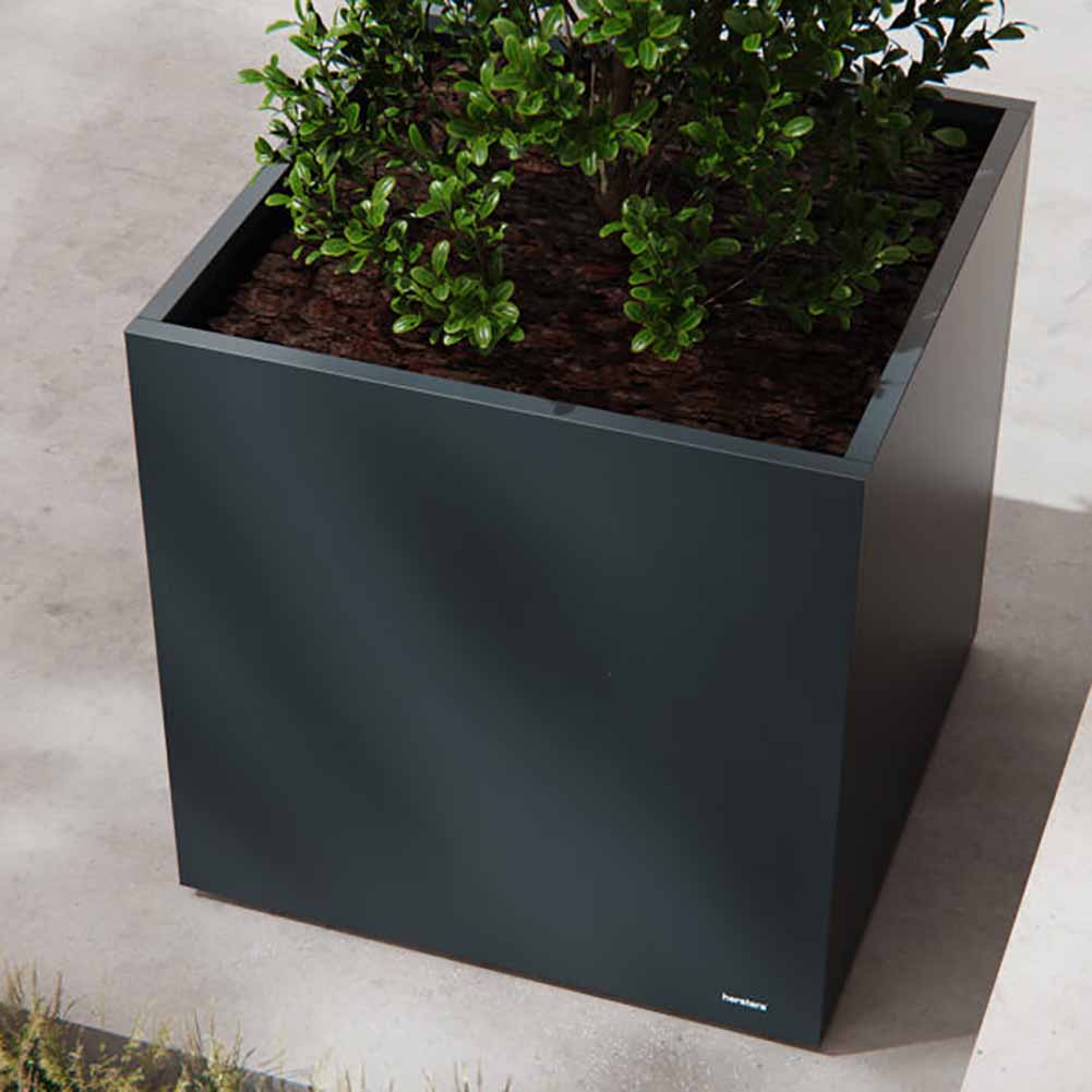 Vaso Herstera Metal Planter Cube 80 Antracite 80x80x80cm 08976802 3