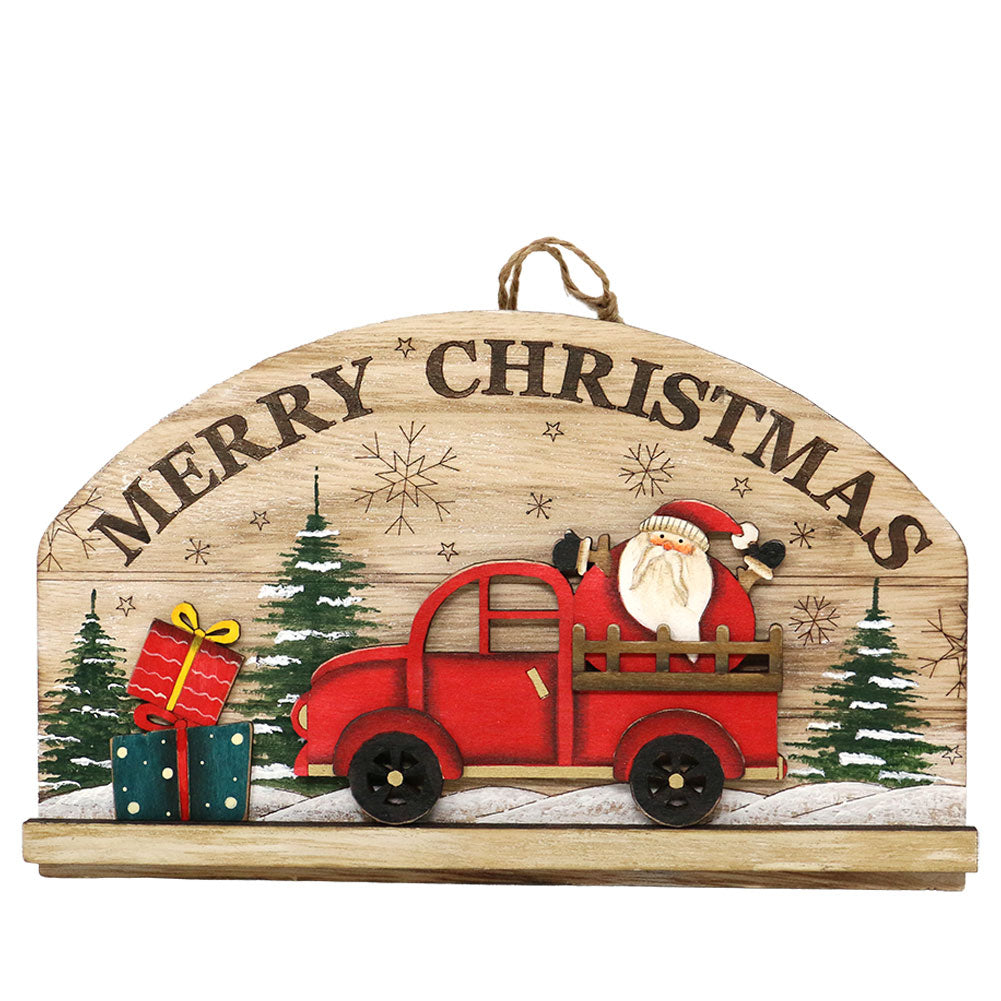 Fuoriporta in legno con camioncino 29x17,5cm 1pezzo 3