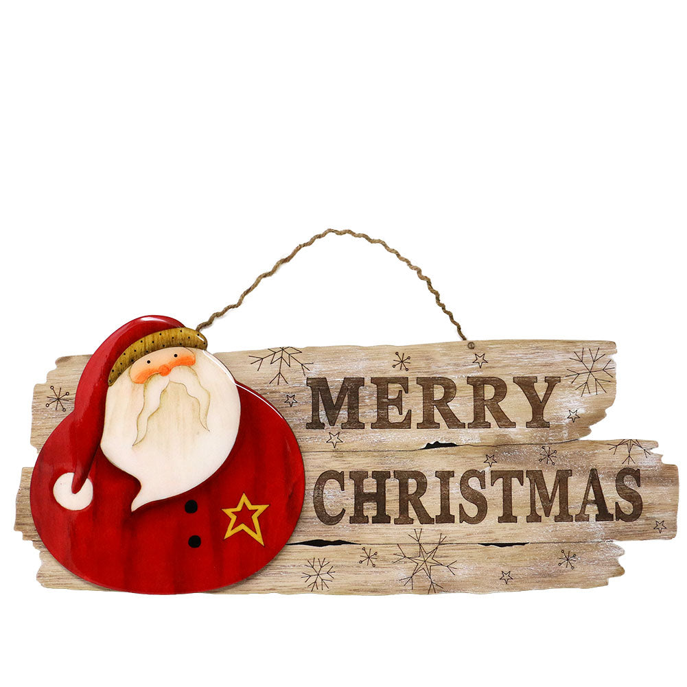 Fuoriporta in legno con Babbo Natale o Pupazzo di neve 45cm 1pezzo 3
