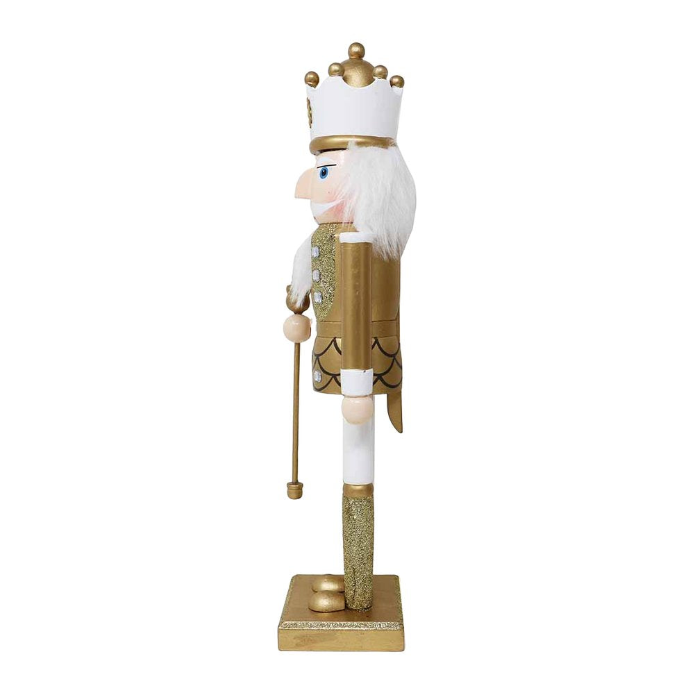 Soldatino schiaccianoci in legno bianco e oro We Love Christmas 60 cm assortito 6