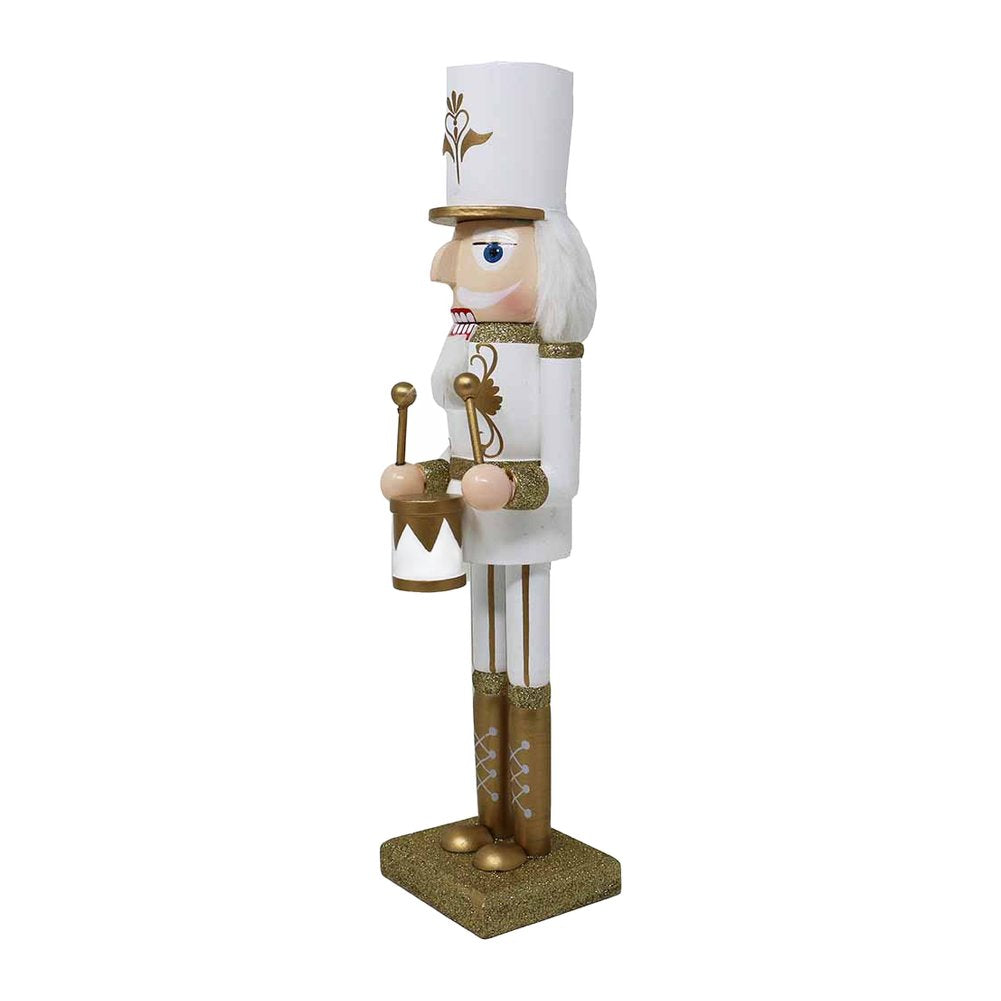 Soldatino schiaccianoci in legno bianco e oro We Love Christmas 60 cm assortito 10