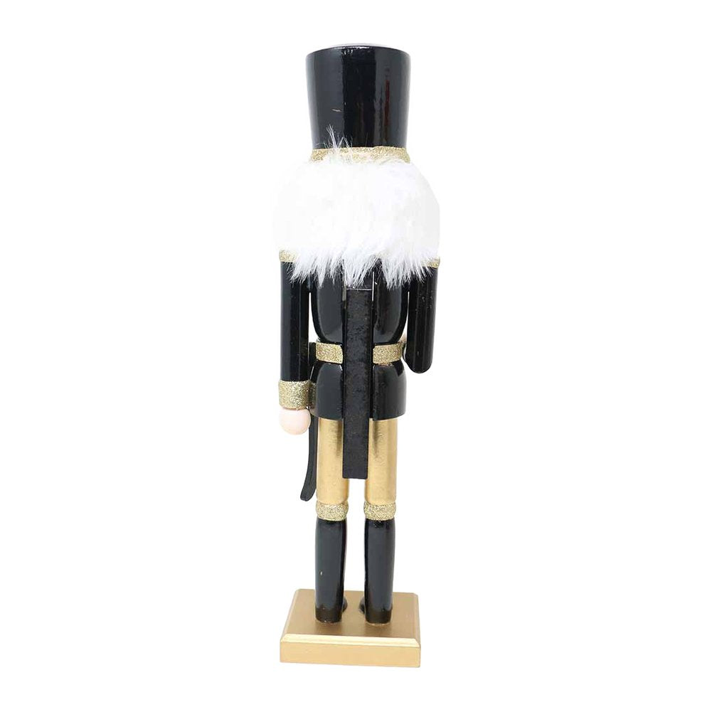 Soldatino schiaccianoci in legno nero e oro We Love Christmas 60 cm assortito 8