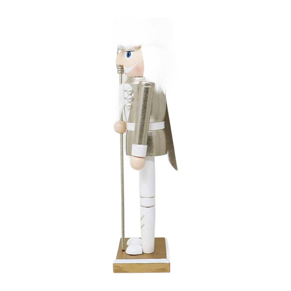 Soldatino schiaccianoci in legno bianco e oro We Love Christmas 38 cm assortito 4