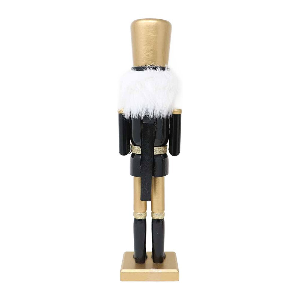 Soldatino schiaccianoci in legno nero e oro We Love Christmas 30 cm assortito 5
