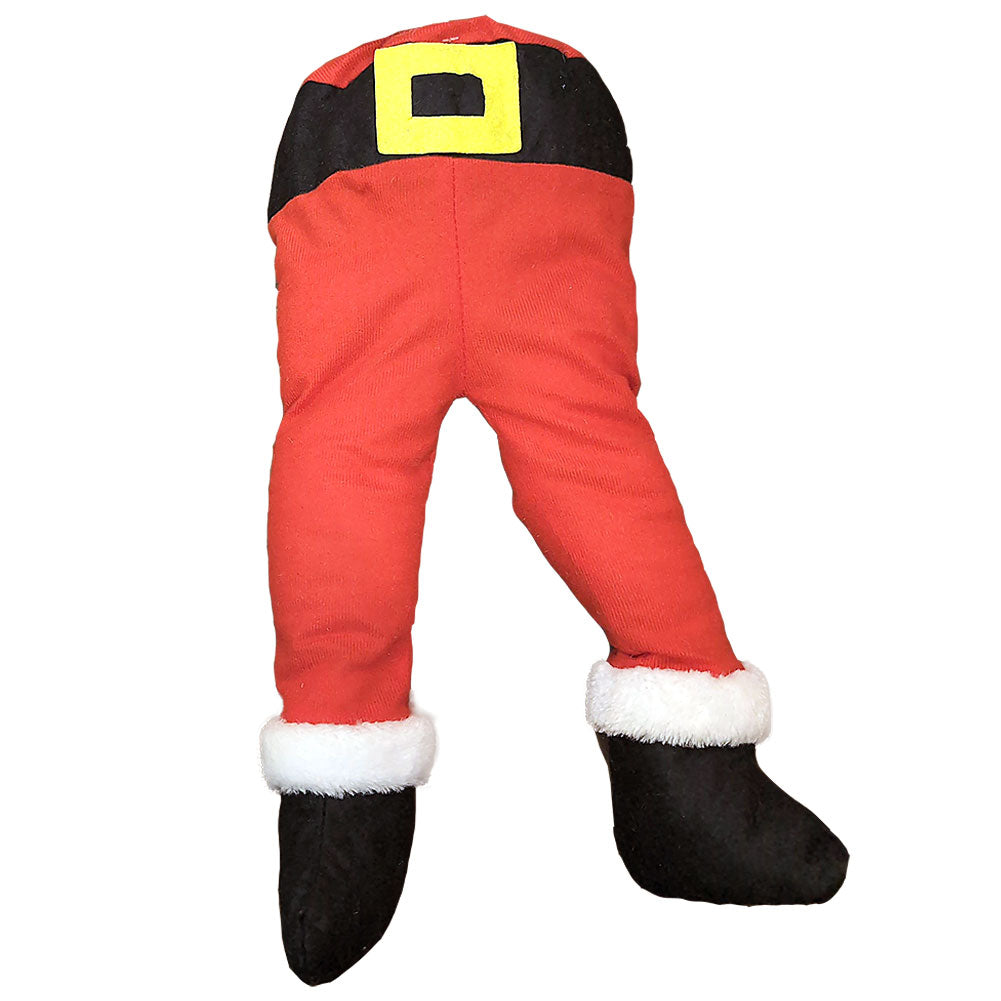 Ornamento Gambe di Babbo Natale imbottite 19x43x10cm 1