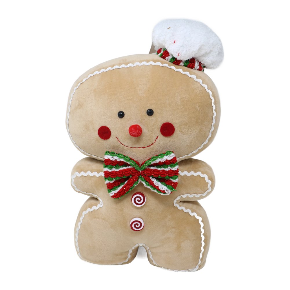 Omino pan di zenzero cuoco con papillon tricolore We Love Christmas 22 cm 1