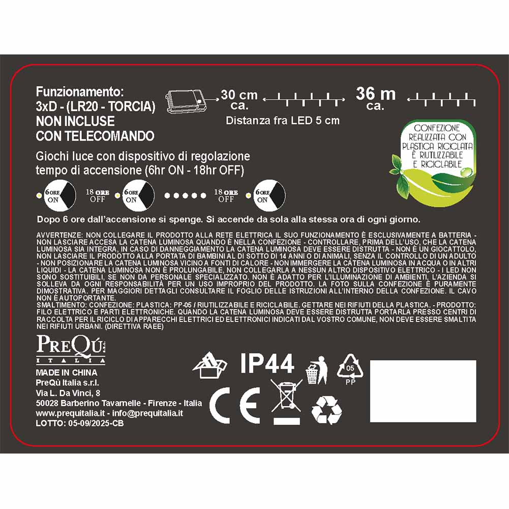 Catena luminosa a batteria 720 led luce calda filo verde con giochi di luce e telecomando 3
