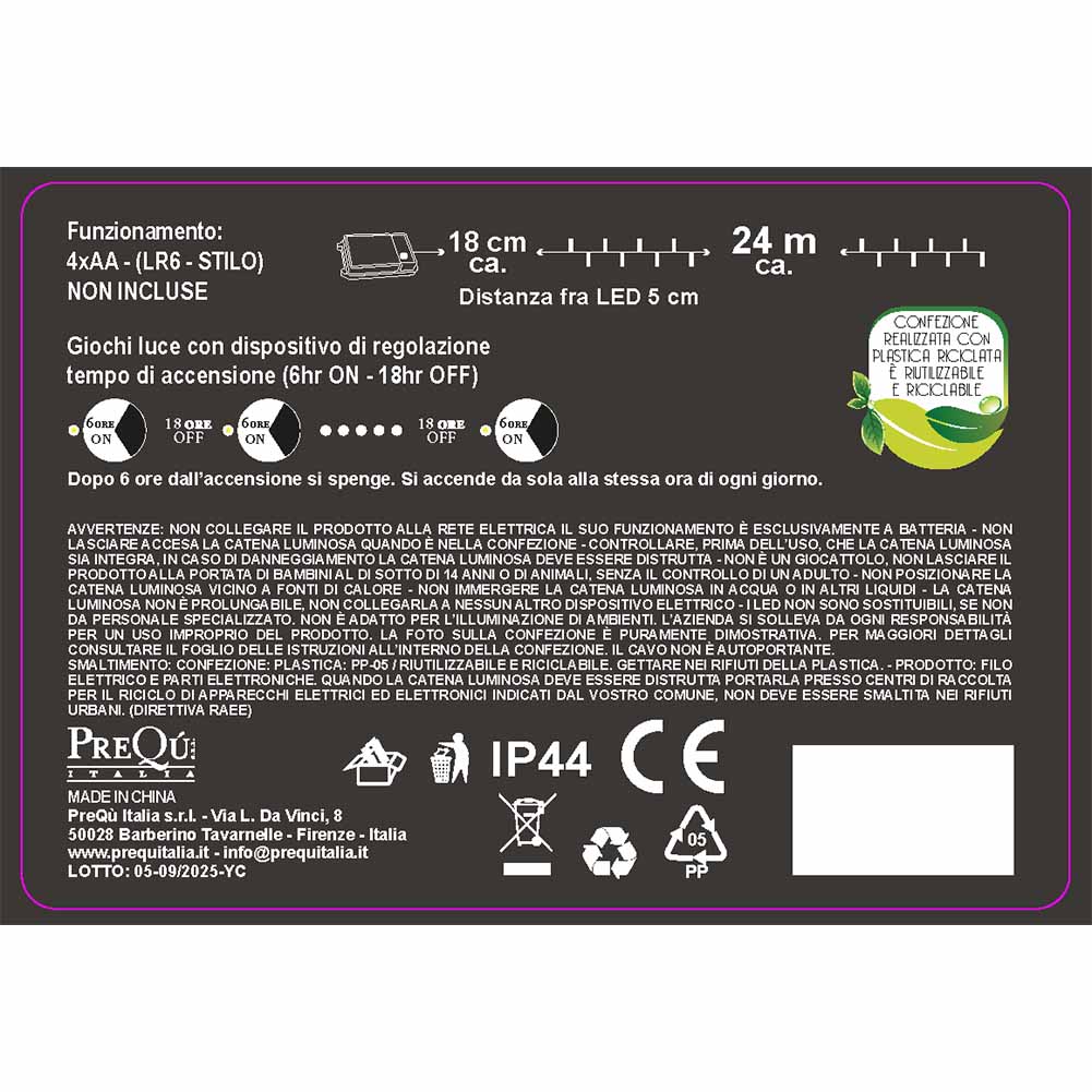 Catena luminosa a batteria 480 led luce calda filo verde con telecomando e giochi di luce 3