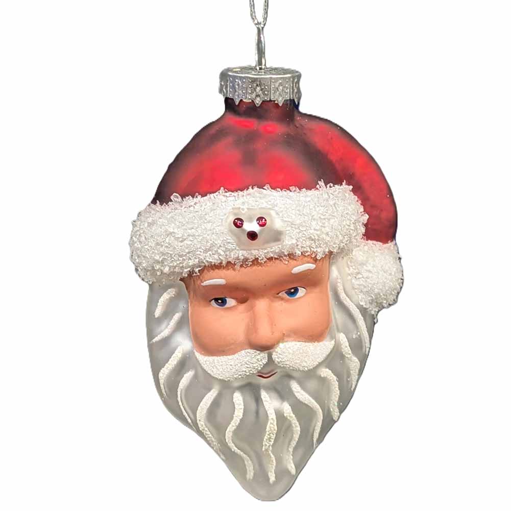 Formina in vetro volto di Babbo Natale 10cm 1