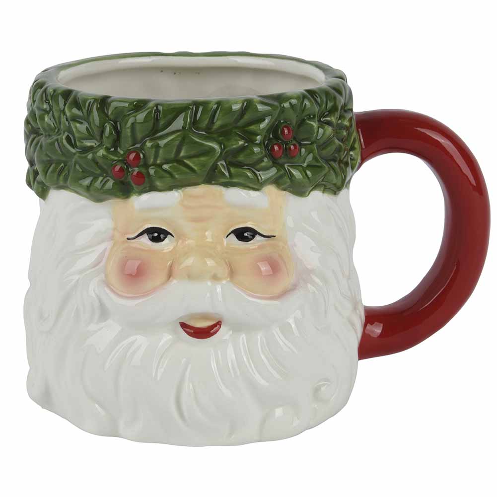 Tazza mug a faccia di Babbo Natale 10cm