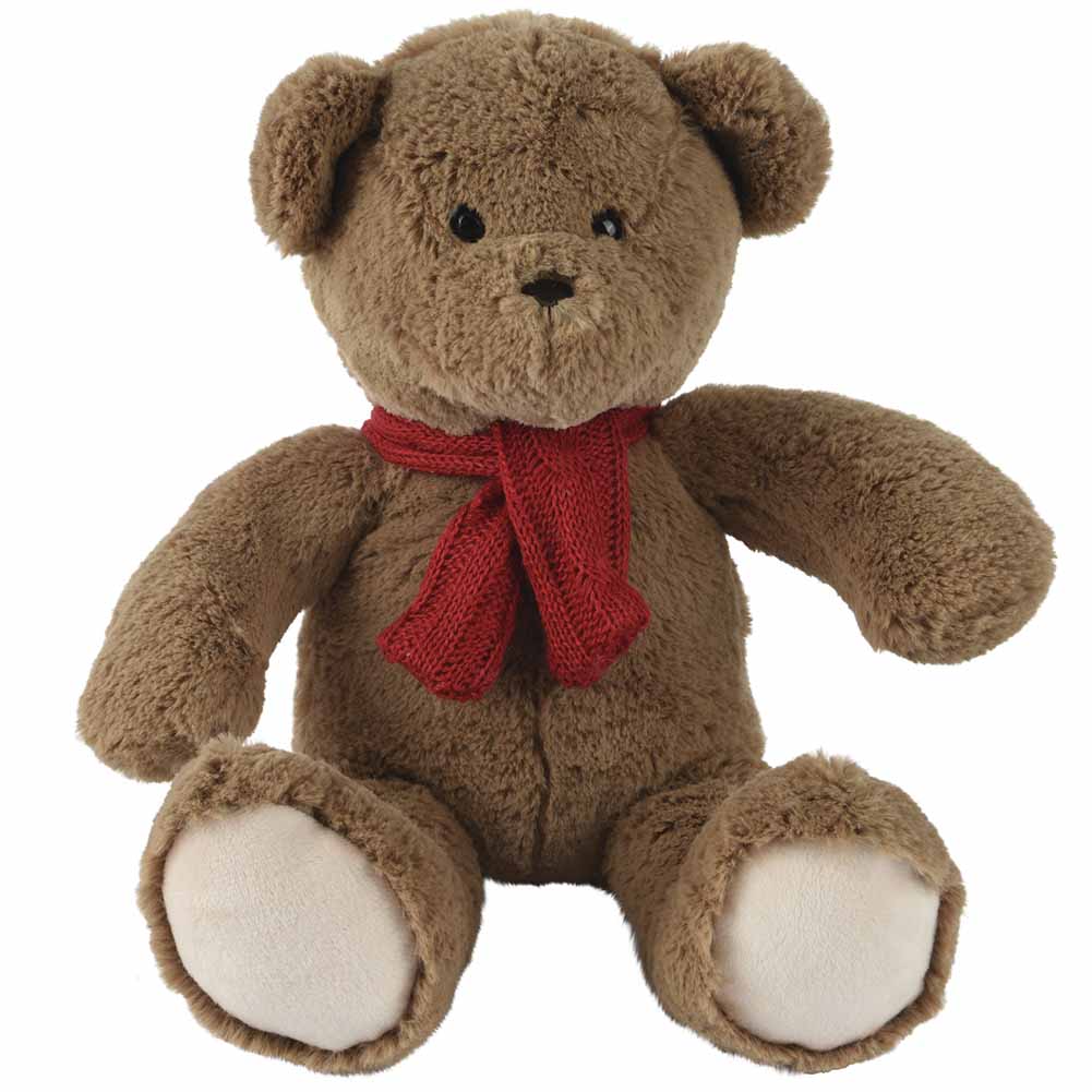 Peluche orso marrone con sciarpa 30cm 1