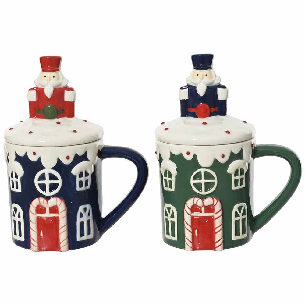 Tazza Mug a casetta con Nutcracker e coperchio 1 pezzo
