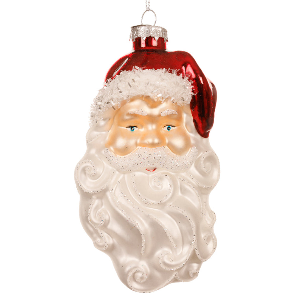 Formina in vetro volto di Babbo Natale 14cm 1