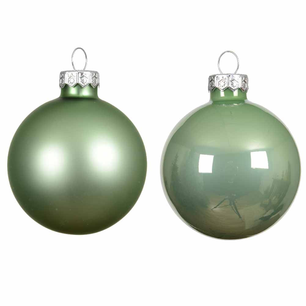Confezione di 16 palline di Natale in vetro verde matcha 3,5cm 2