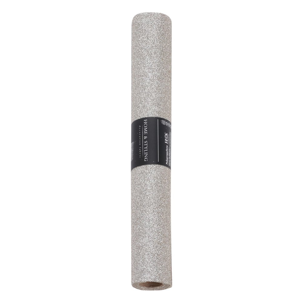 Rotolo tessuto decorativo organza glitter champagne 28x250 cm 1