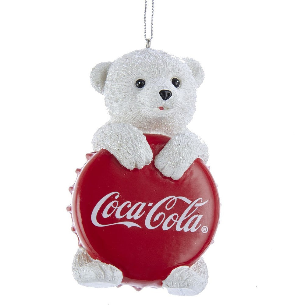 Addobbo per albero di Natale orsetto polare con tappo Coca-Cola 1