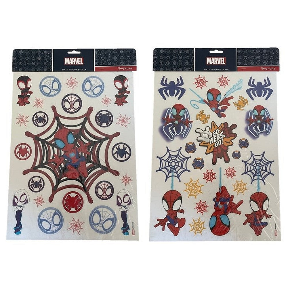 Vetrofania natalizia adesiva Marvel Spider-Man formato A3, 2 soggetti assortiti - 1 pezzo 1