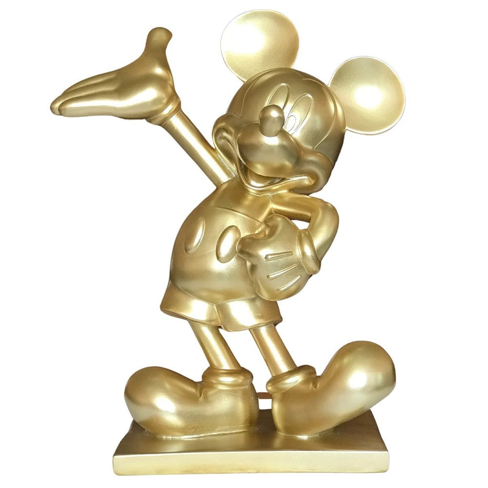 Statua decorativa natalizia Disney Topolino dorato 45 cm 1