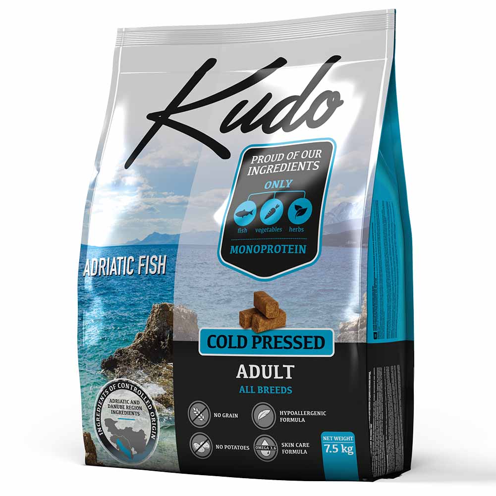 Kudo Adriatic Fish 7,5kg per Cani Adulti di Tutte le Taglie 1