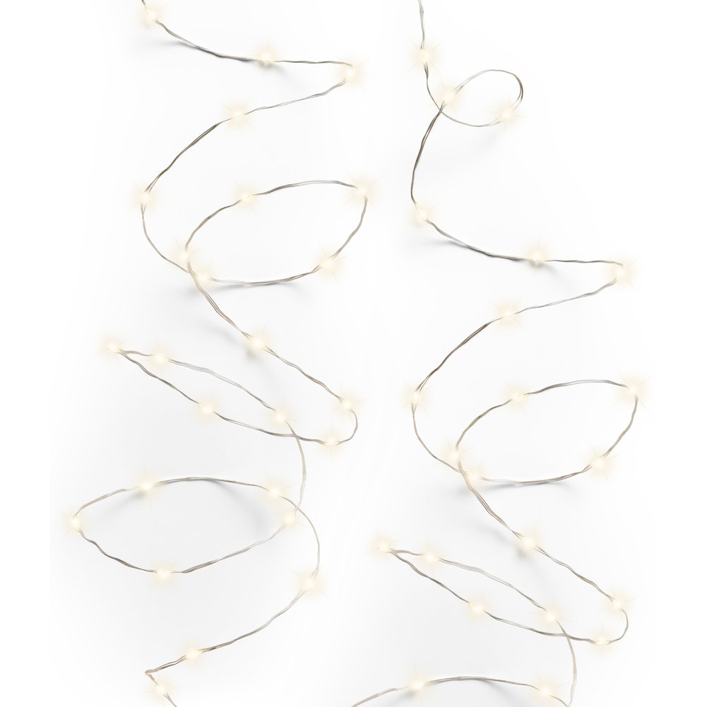 Filo di luci Micro 480 LED, effetto twinkle 8 funzioni, colore bianco caldo/argento, 24 m 4