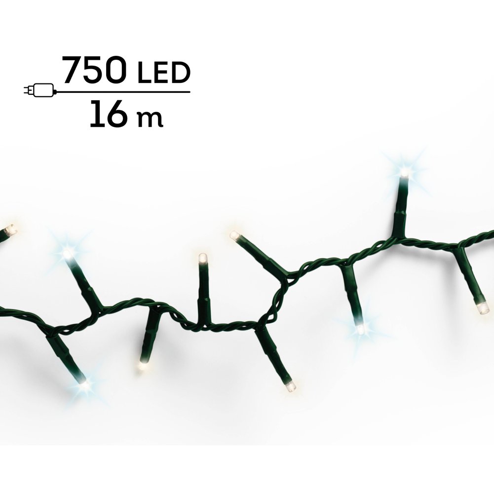 Filo di luci 750 LED compact in rame, effetto flashing, colore verde/bianco caldo-bianco freddo, 16 m 4
