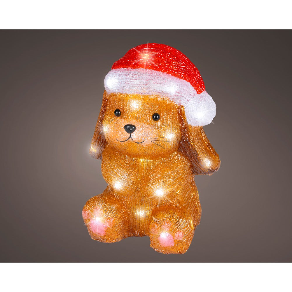 Coniglio con cappello, luminoso a LED in acrilico, marrone, per esterno, 23cm 1