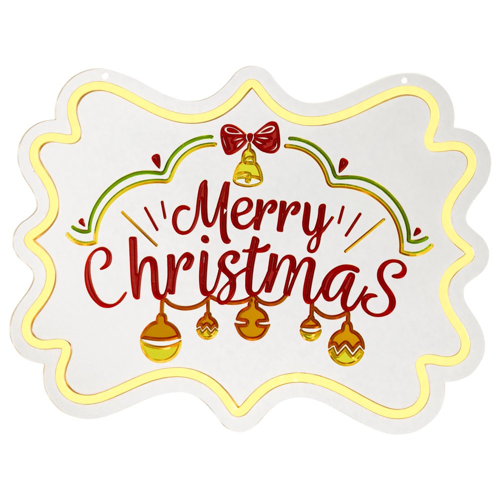 Insegna luminosa Nuvola Merry Christmas effetto neon 31,5cm per interno 1