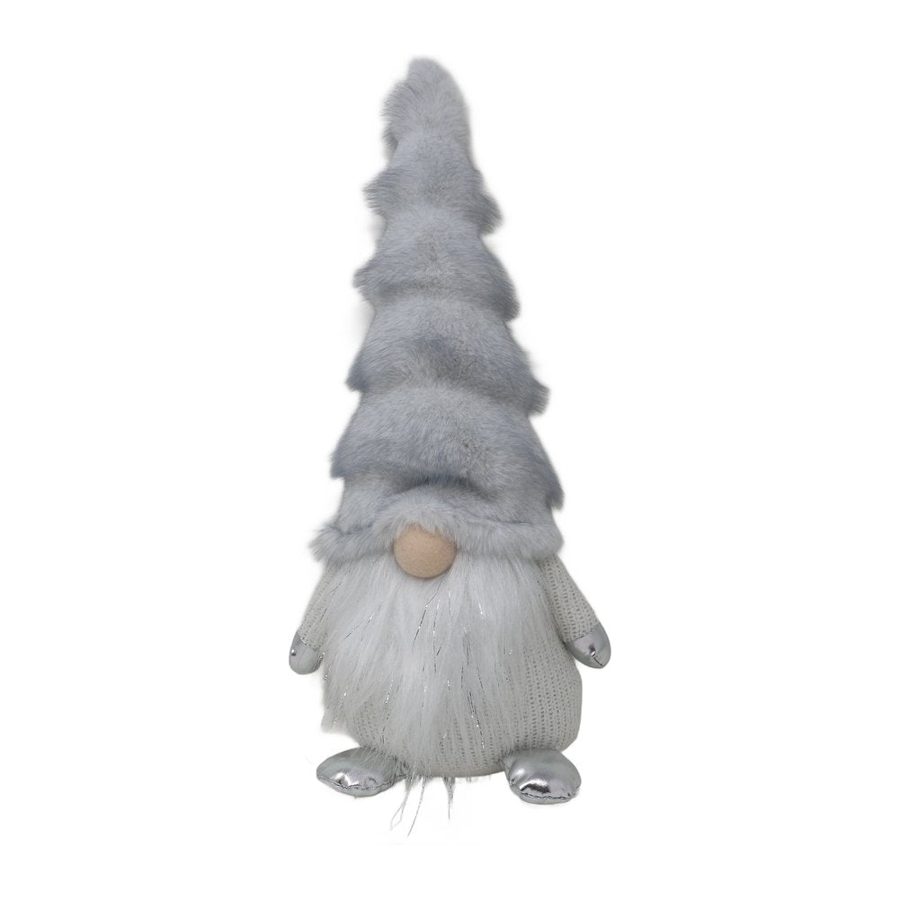 Gnomo di Natale bianco e argento We Love Christmas 42 cm 1
