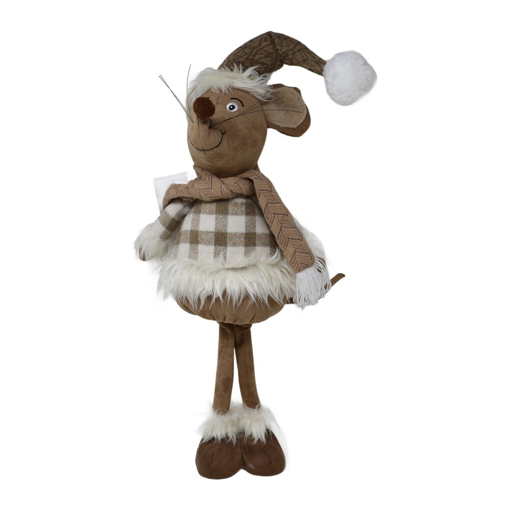 Topo di Natale in piedi con cappello e sciarpa We Love Christmas 57 cm 1