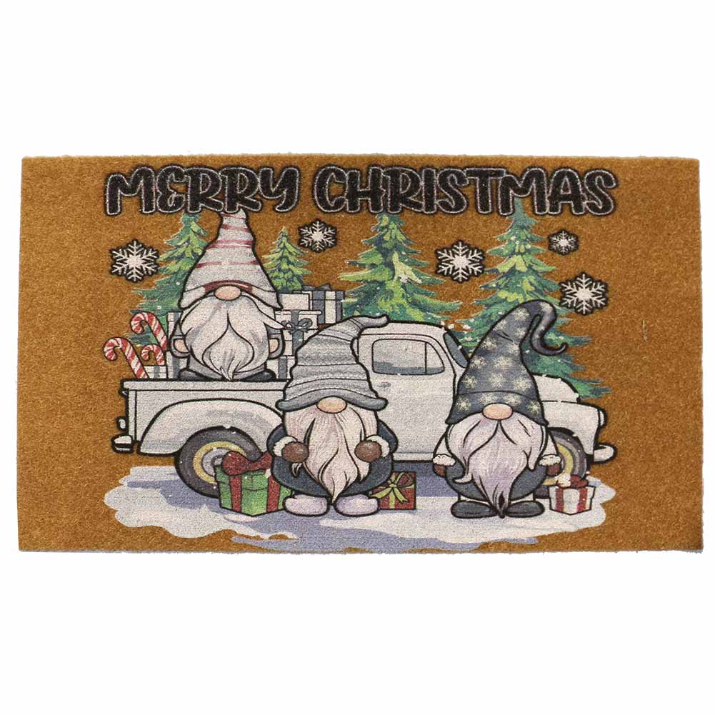 Zerbino Natalizio con Gnomi e Camioncino Merry Christmas 70x40cm 1