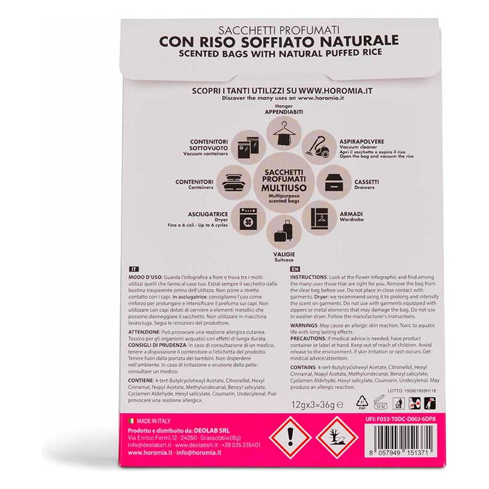 Sacchetti Profumati Multiuso Horomia Muschi e Loto 3x12 g 3