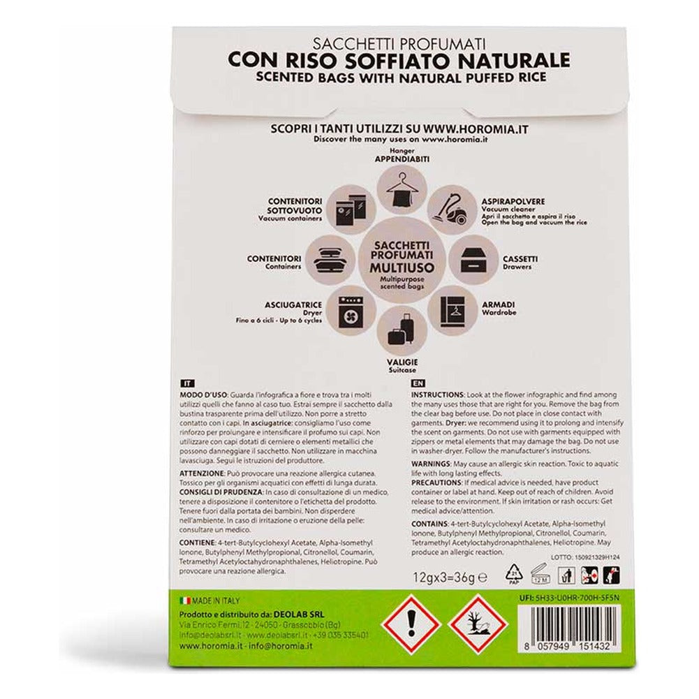 Sacchetti Profumati Multiuso Horomia Musica del Sole 3x12 g 3