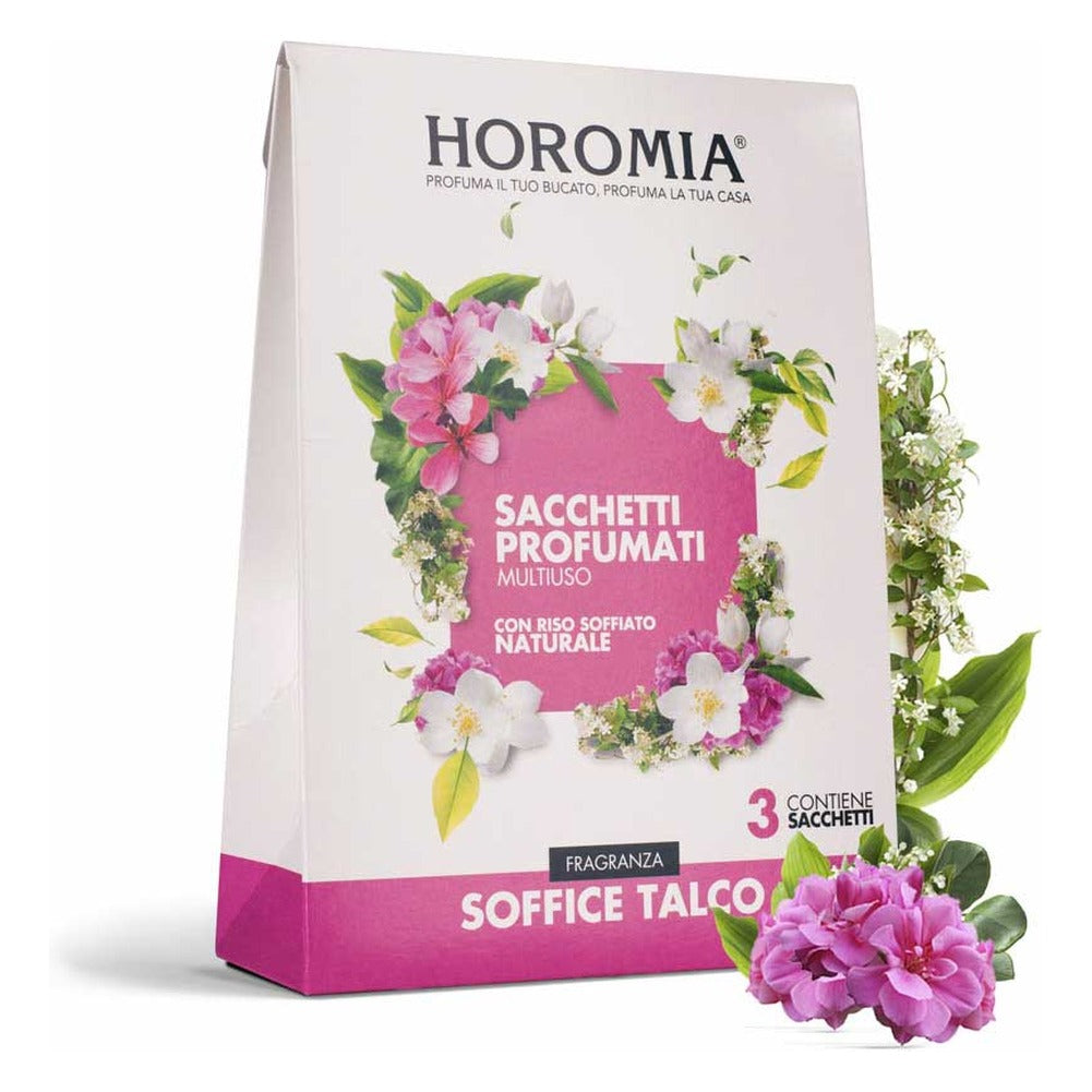 Sacchetti Profumati Multiuso Horomia Soffice Talco 3x12 g 1