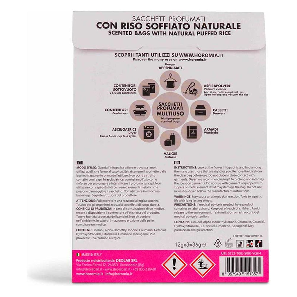 Sacchetti Profumati Multiuso Horomia Soffice Talco 3x12 g 3