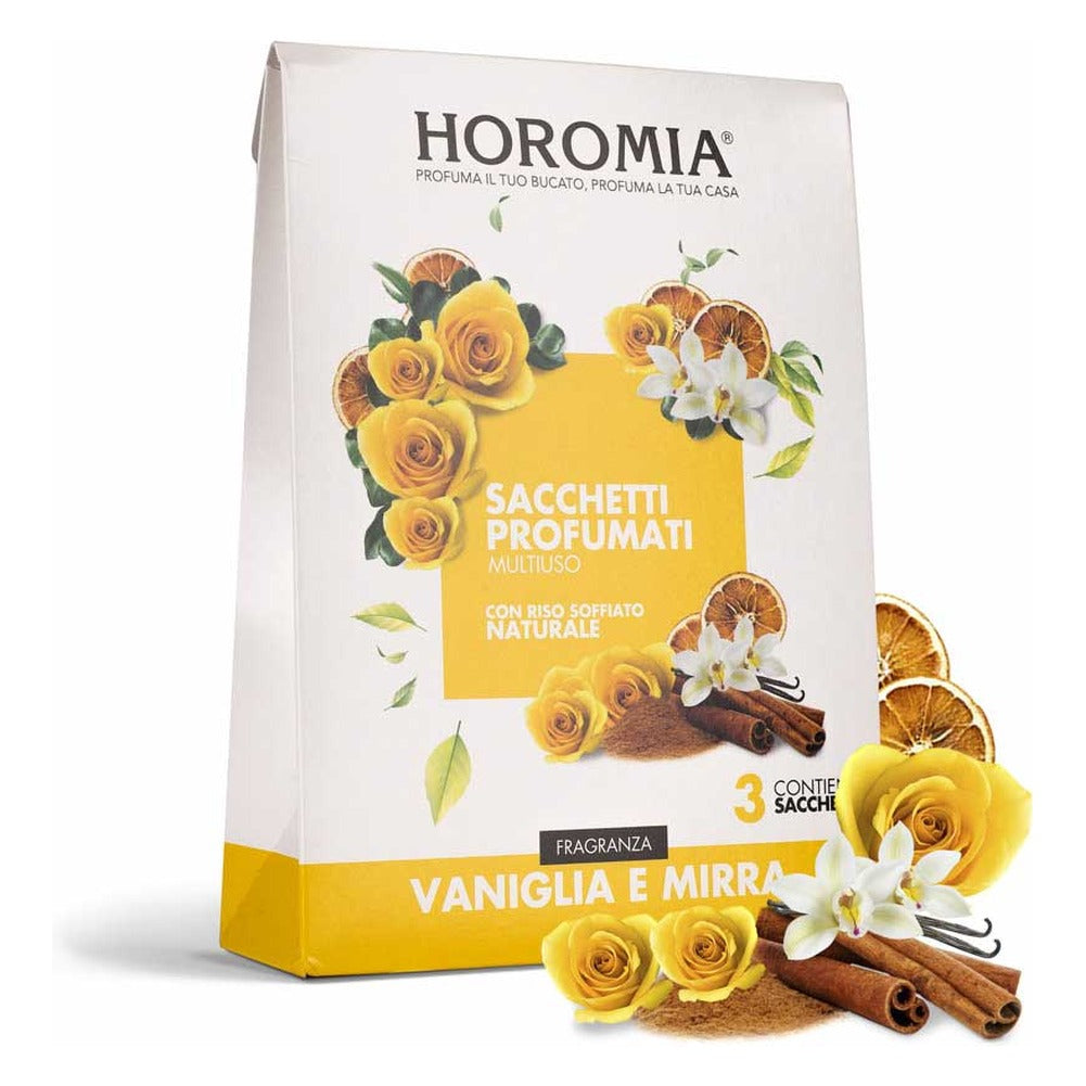 Sacchetti Profumati Multiuso Horomia Vaniglia e Mirra 3x12 g 1
