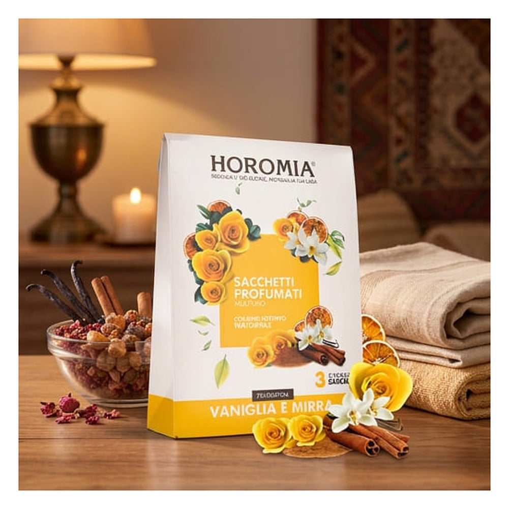 Sacchetti Profumati Multiuso Horomia Vaniglia e Mirra 3x12 g 2