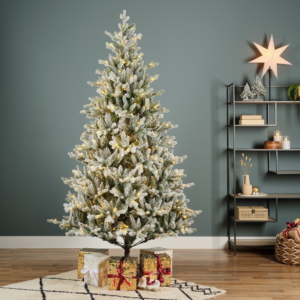 Albero di Natale artificiale illuminato Abete Chatillon innevato We Love Christmas 180 cm, 320 LED 2