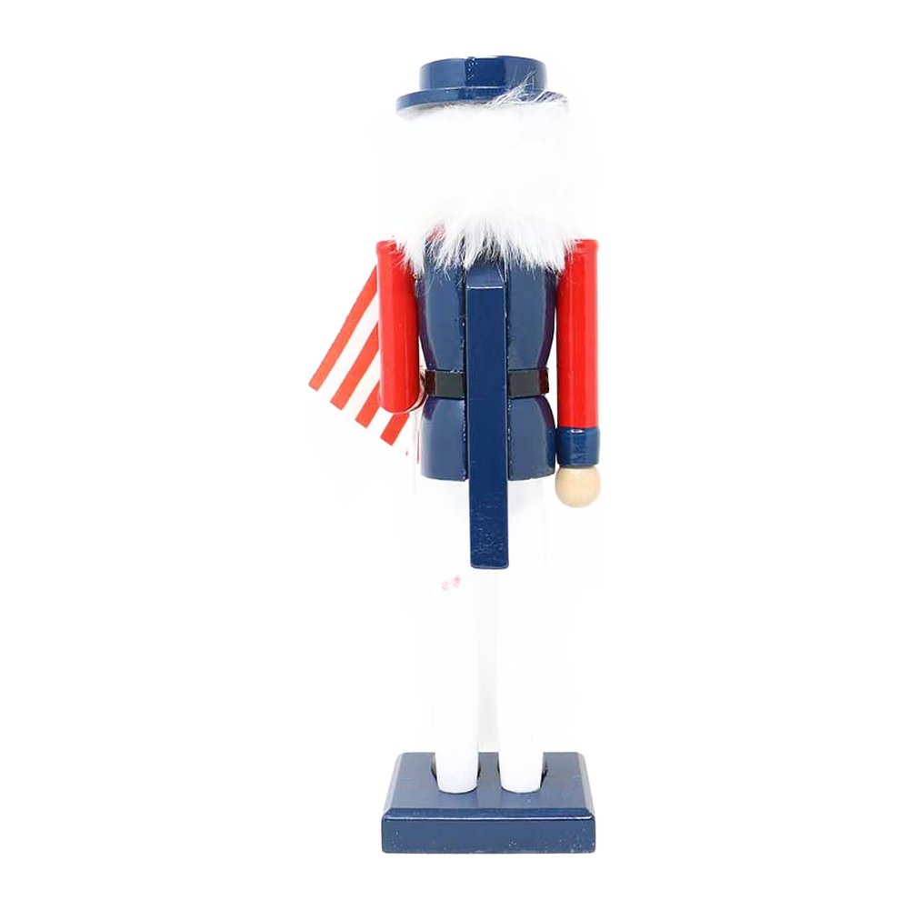 Soldatino schiaccianoci in legno con bandiera americana We Love Christmas 38 cm 4