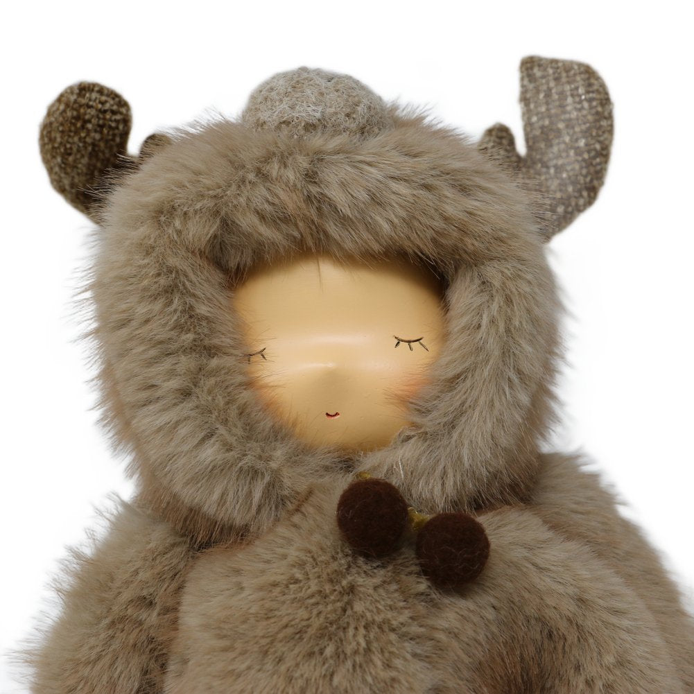 Bimbo di Natale con tutina da renna marrone e orsetto We Love Christmas 42 cm 2