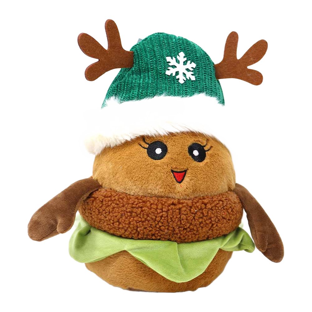 Hamburger renna di Natale in peluche We Love Christmas 34 cm assortito rosso/verde 1