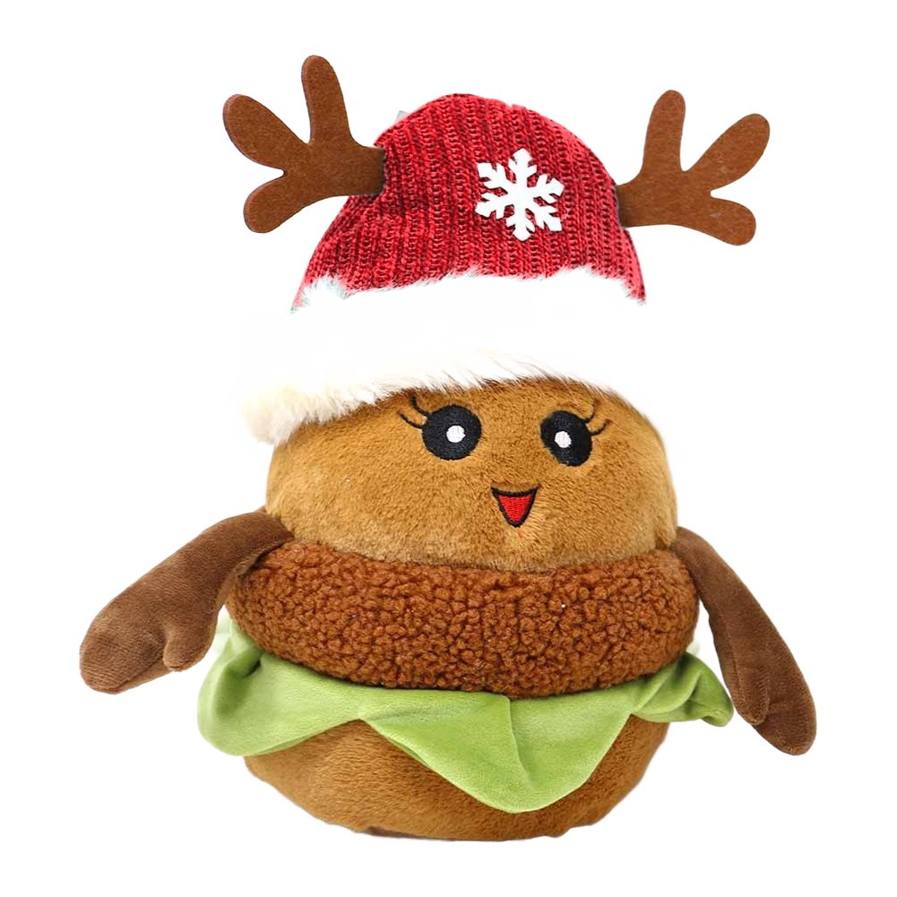 Hamburger renna di Natale in peluche We Love Christmas 34 cm assortito rosso/verde 2
