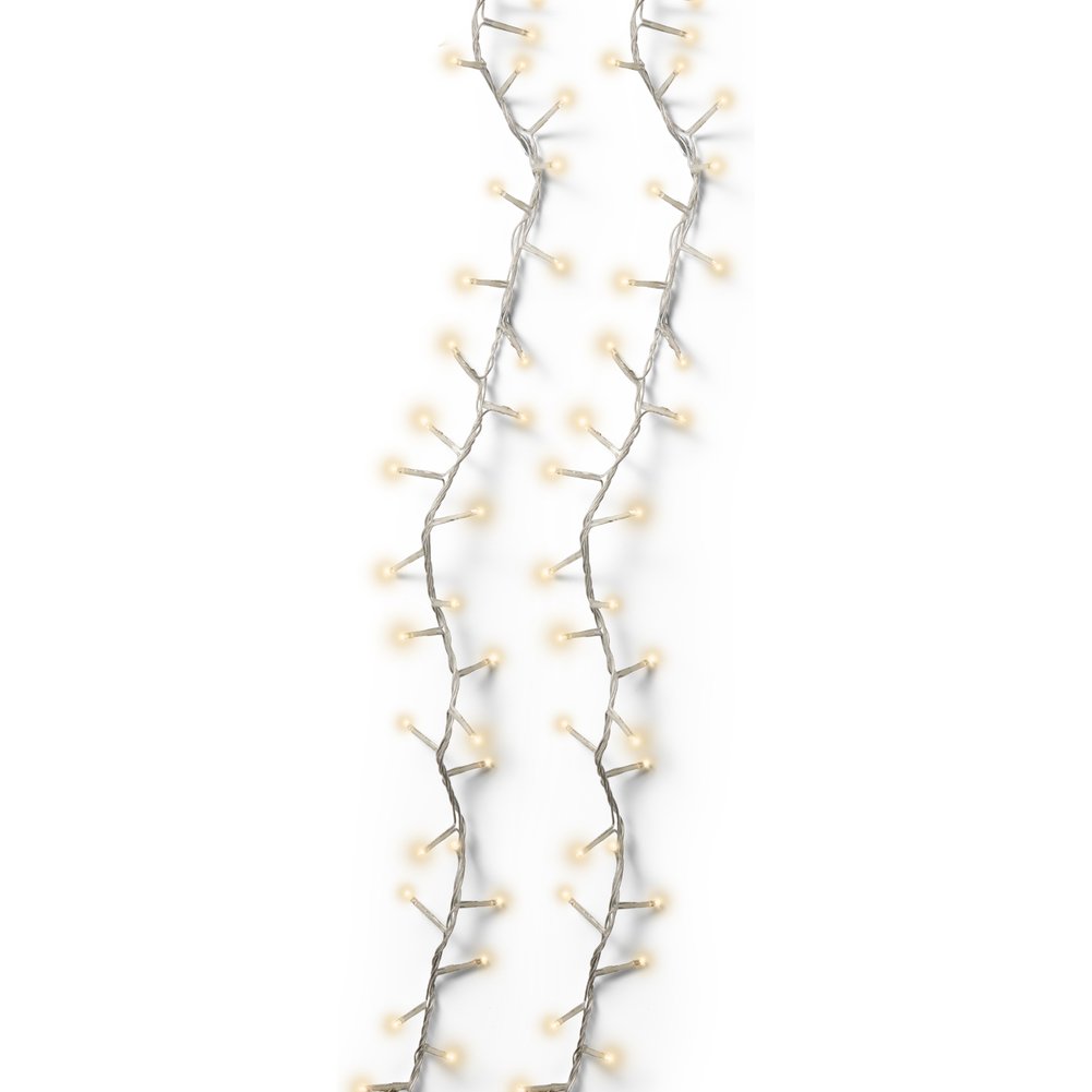 Filo di luci 1000 LED compact soft gold, effetto twinkle 8 funzioni cavo trasparente 22,5 m per esterno 1