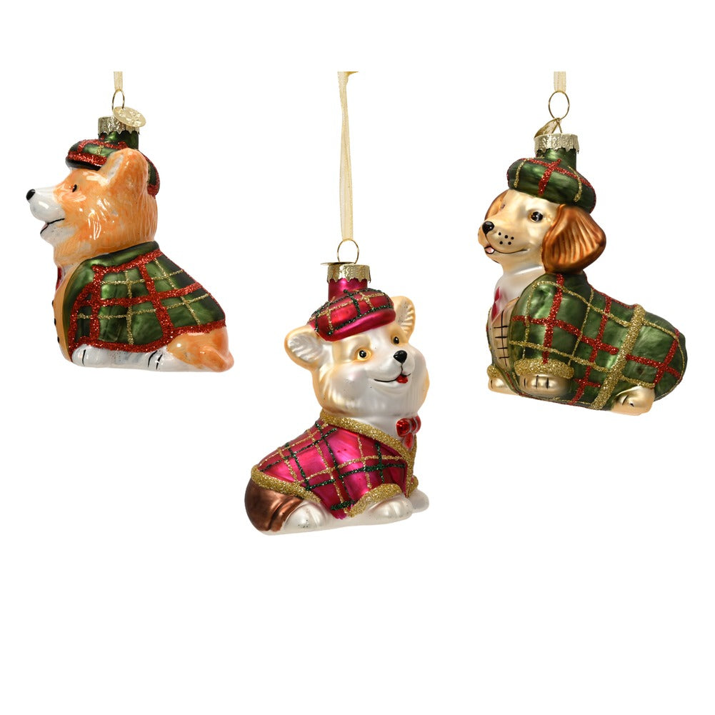 Formina in vetro cane scozzese, 3 varianti assortite, 9cm 1pezzo 1