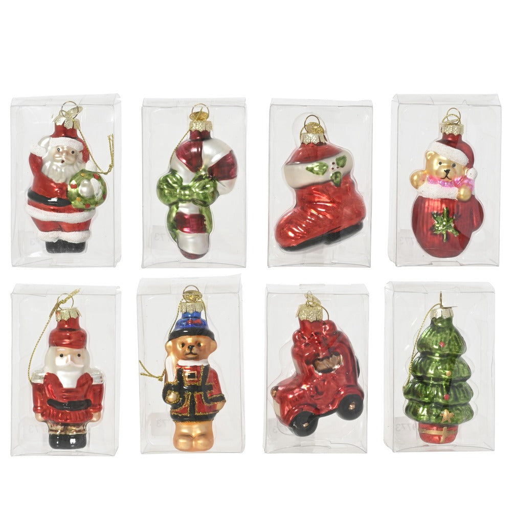 Formina in vetro a tema natalizio, 8 varianti assortite, 7cm 1pezzo 1