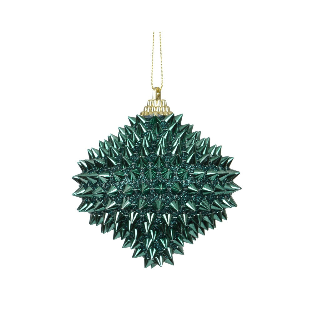 Pallina decorativa a punte verde smeraldo 8cm 1